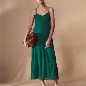 SANDRO LONG GREEN KNIT DRESS